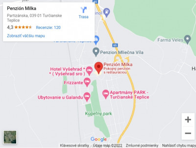 Penzion-Milka-mapa-google